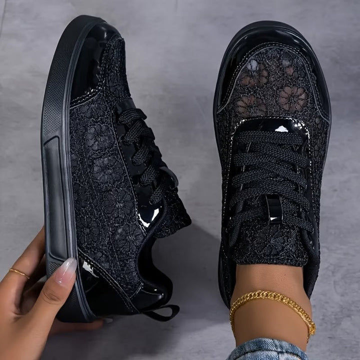 Camille | Sneakers Légères en Dentelle Fleurie