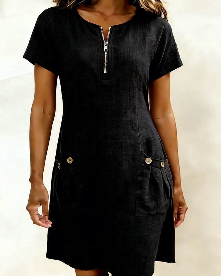 Léa | Robe Légère Coton-Lin Élégante