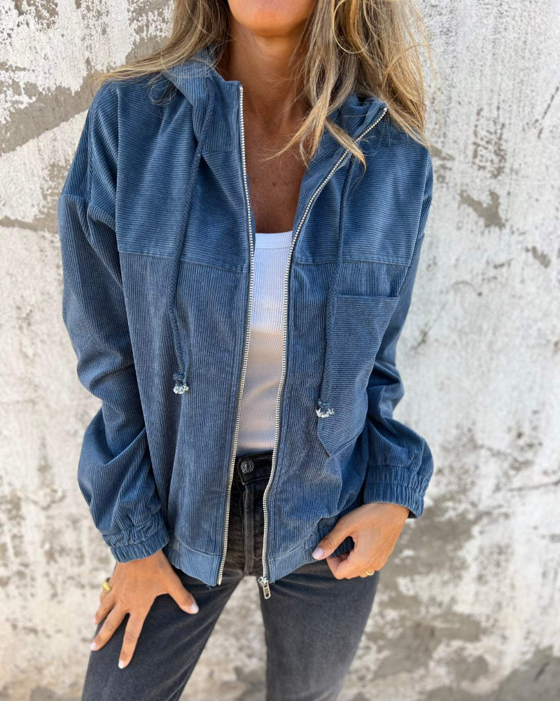 Selena™ | Veste zippée en velours côtelé