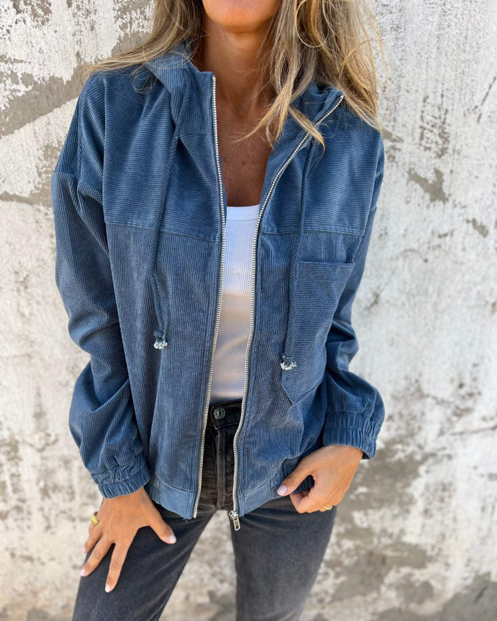 Selena™ | Veste zippée en velours côtelé