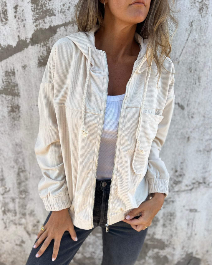 Selena™ | Veste zippée en velours côtelé