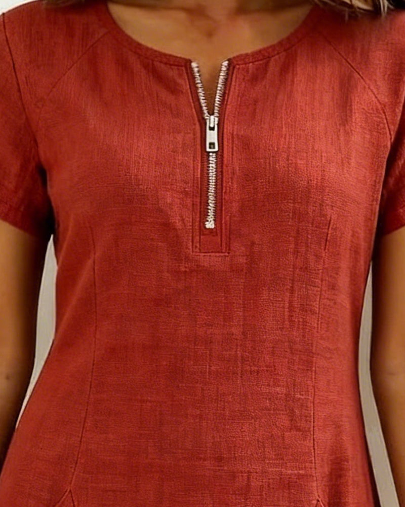 Léa | Robe Légère Coton-Lin Élégante