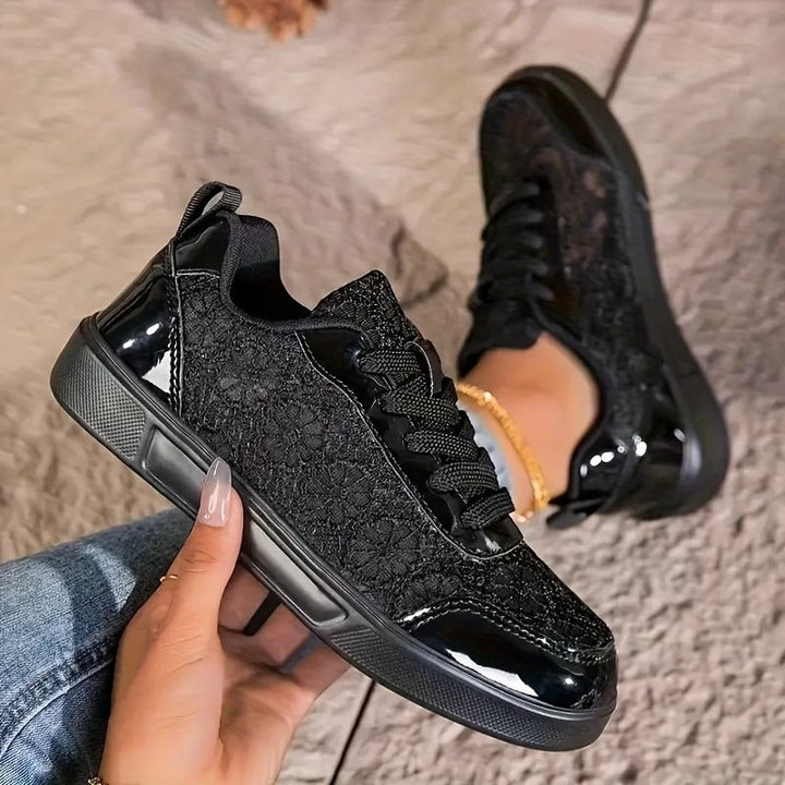 Camille | Sneakers Légères en Dentelle Fleurie