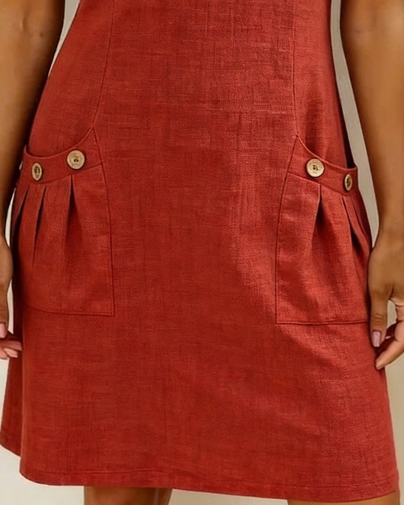 Léa | Robe Légère Coton-Lin Élégante