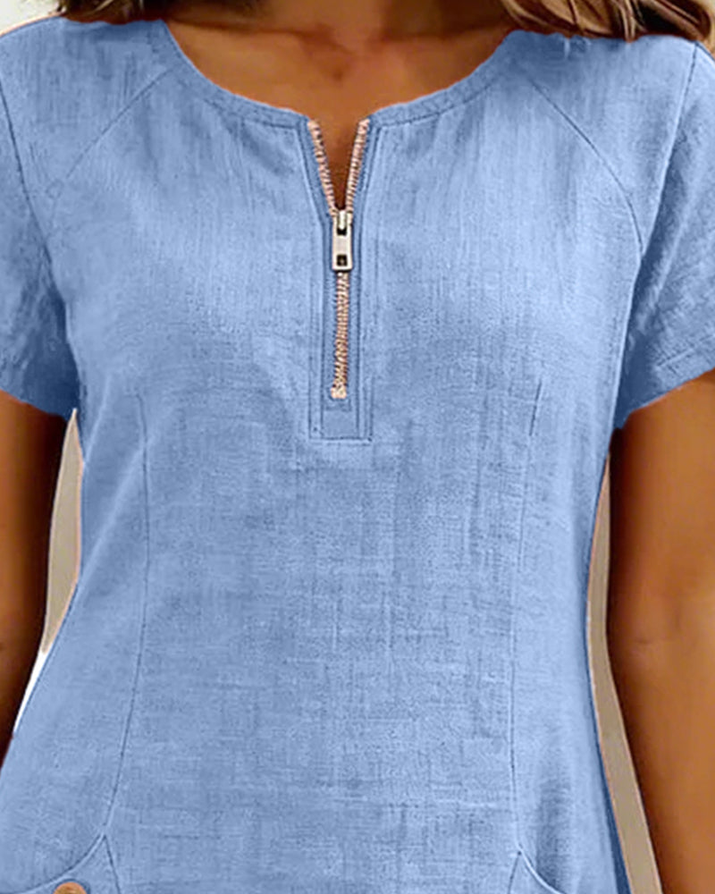 Léa | Robe Légère Coton-Lin Élégante