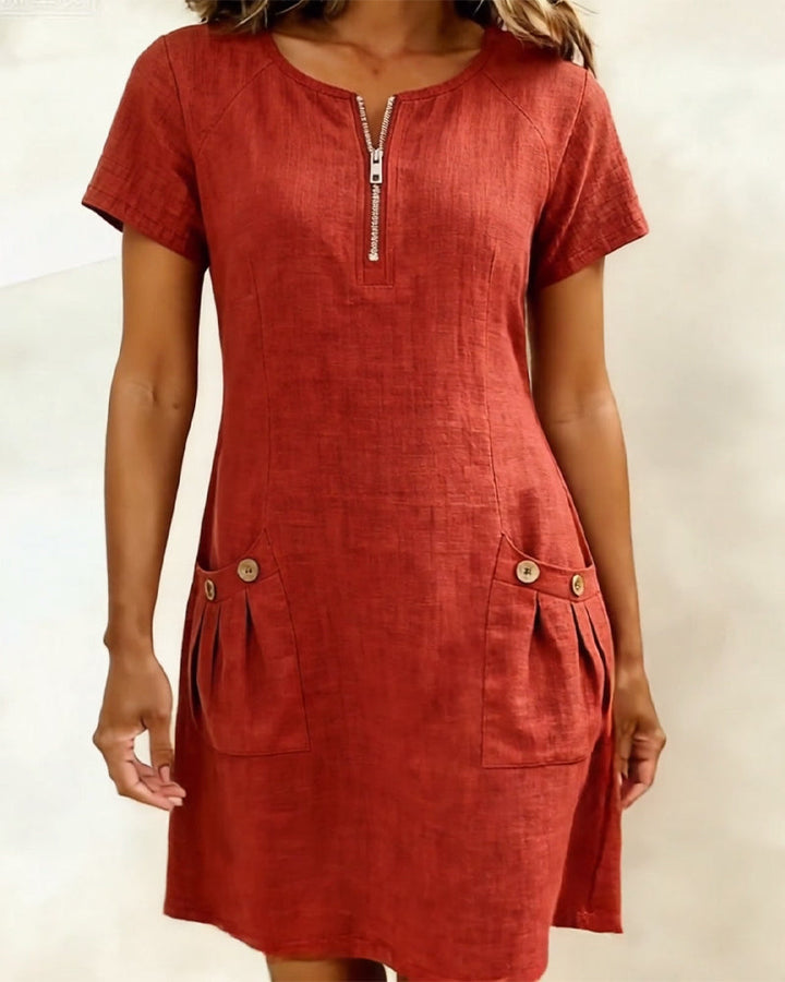 Léa | Robe Légère Coton-Lin Élégante
