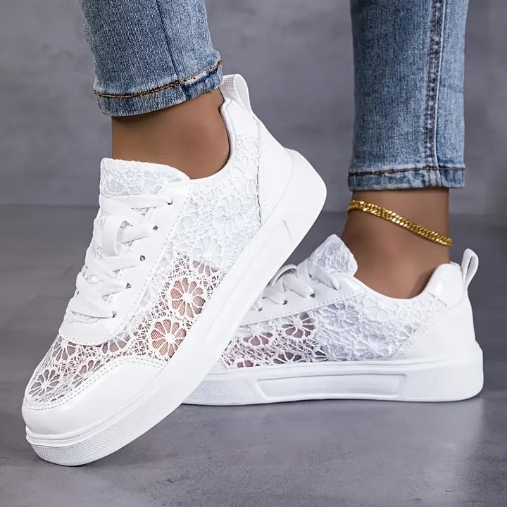 Camille | Sneakers Légères en Dentelle Fleurie