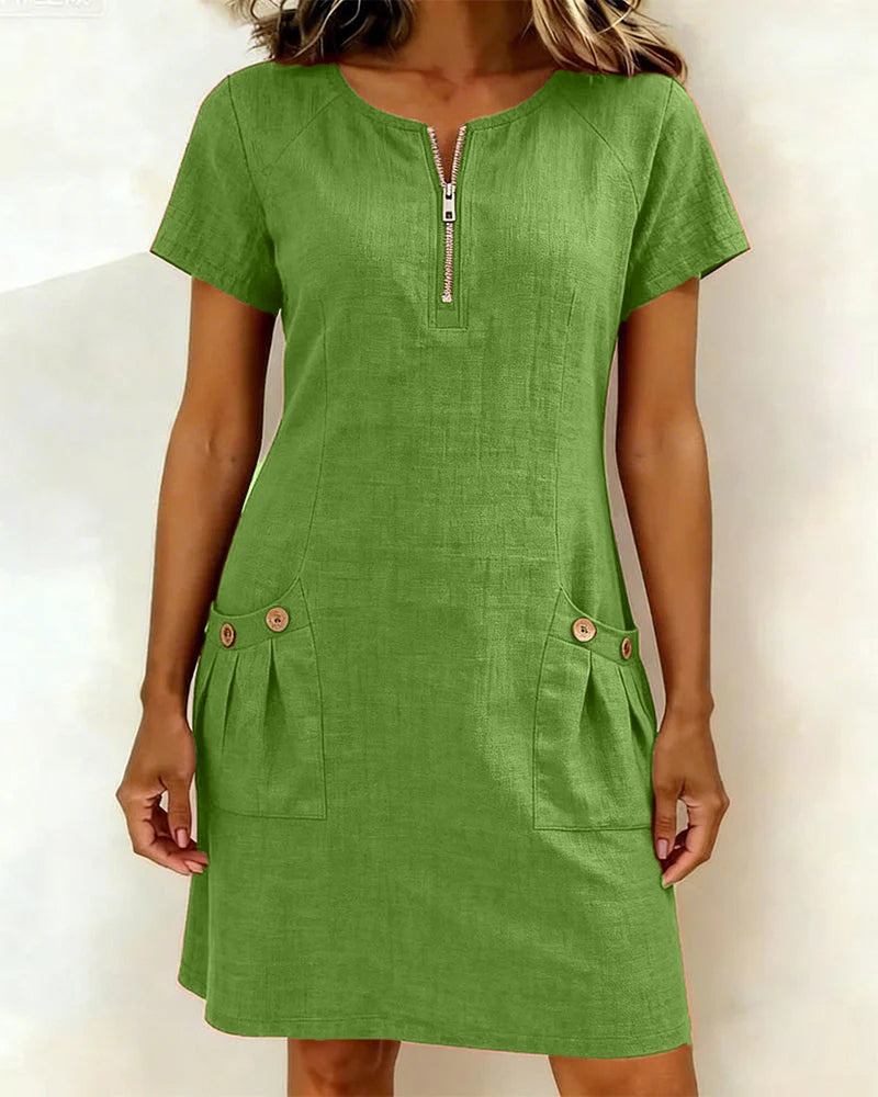 Léa | Robe Légère Coton-Lin Élégante