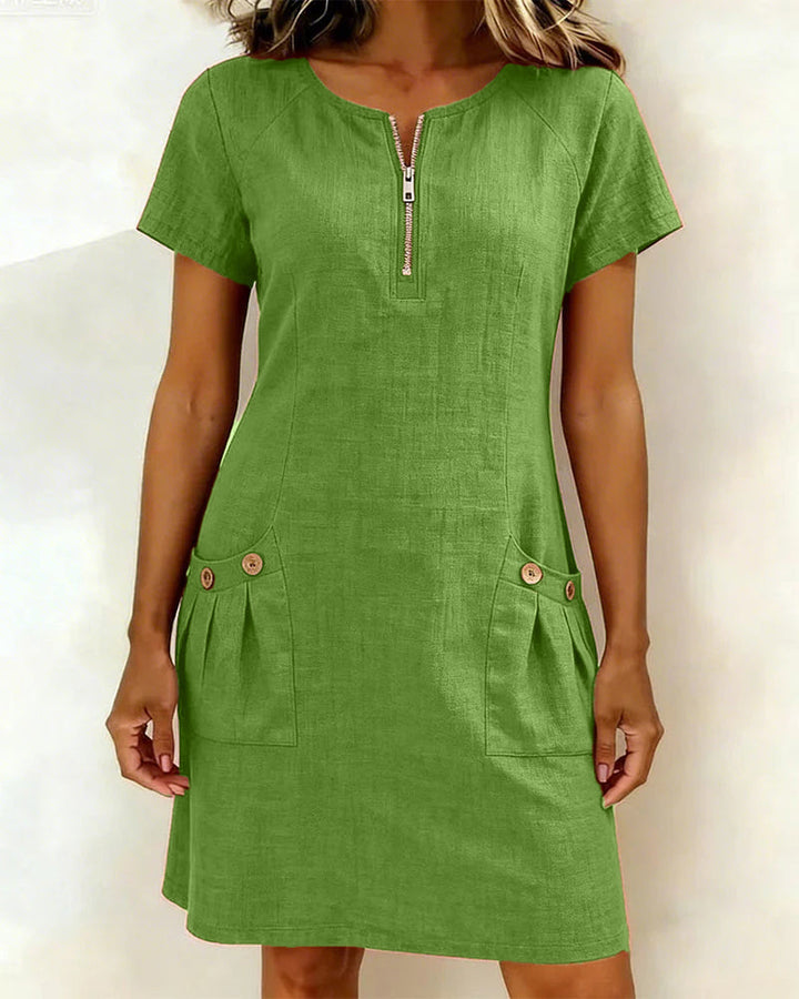 Léa | Robe Légère Coton-Lin Élégante