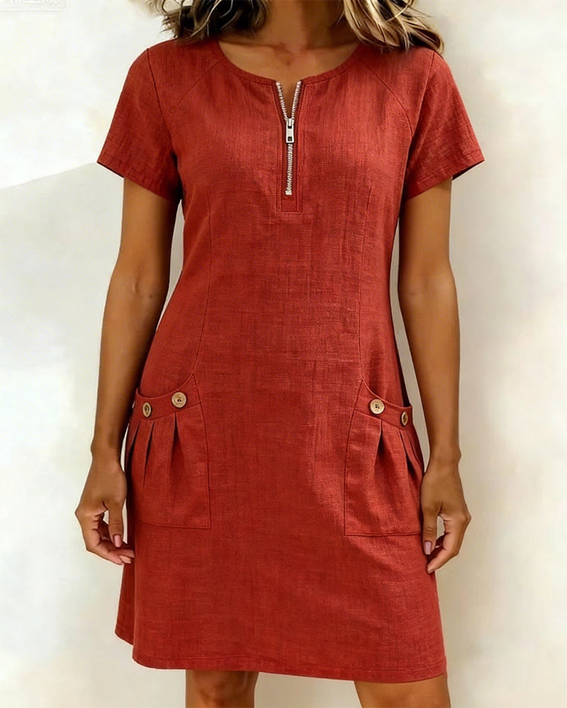 Léa | Robe Légère Coton-Lin Élégante
