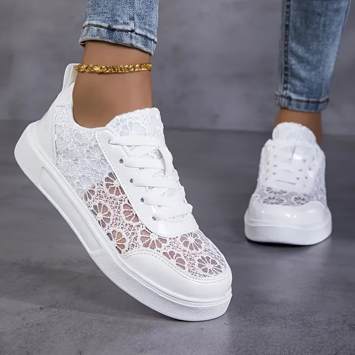 Camille | Sneakers Légères en Dentelle Fleurie